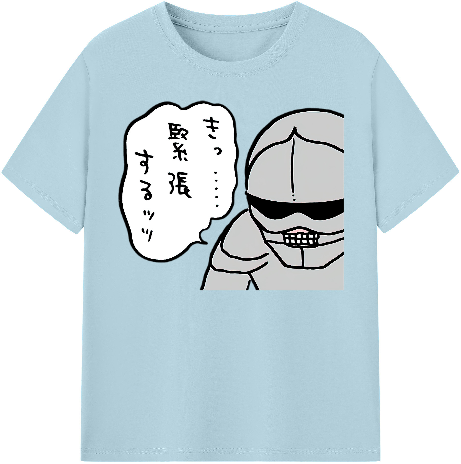 （画像用） ちいかわ 労働の鎧さん Chii-kawa Mr. Armor of Labor 綿100％半袖Tシャツ（フロントプリント）